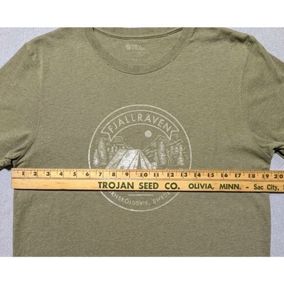 Fjällräven Lagerplats Graphic T-Shirt Olive Green Men’s Medium Outdoors - Picture 9 of 10